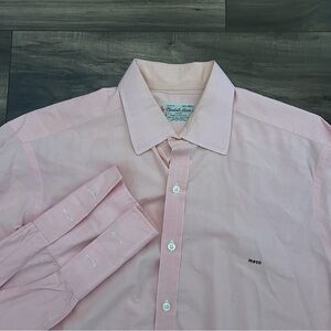 Turnbull & Asser Dress Shirt Mens 16.5 42 Pink Check Plaid Made in England